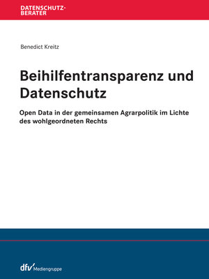 cover image of Beihilfentransparenz und Datenschutz